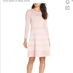 Vince Camuto Pointelle Fit & Flare Blush, Lg